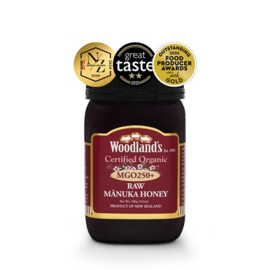 Organic Raw Mānuka Honey MGO250+ (500gms)