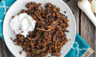 Mujadara - Lentils and Rice with crispy onions