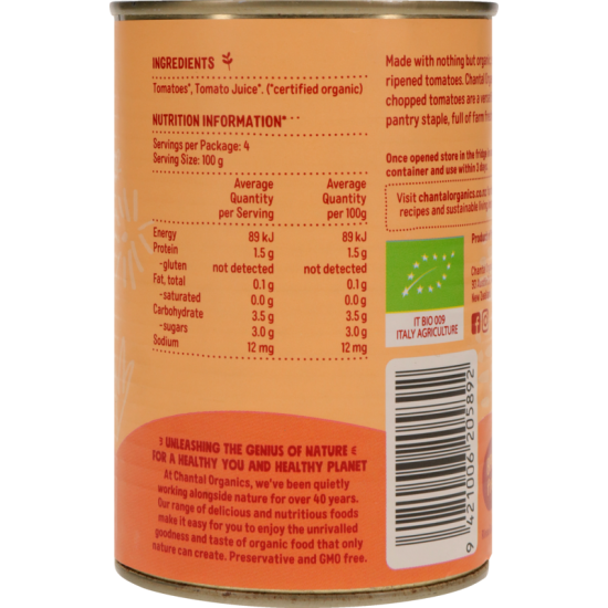 Chantal Organics Chopped Tomatoes, 400g Chantal Organics Chopped Tomatoes, 400g