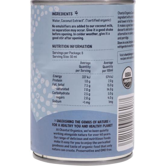 Chantal Organics Coconut Milk, 400ml Chantal Organics Coconut Milk, 400ml