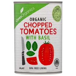 Ceres Organics Chopped Tomatoes with Basil, 400g